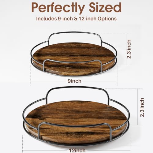 2 Pack 9'' 12'' Lazy Susan Turntable Organizer for Table Top Cabinet (9in+12in 2Pack)