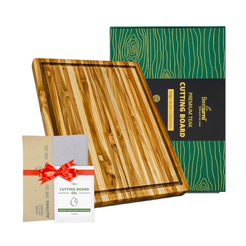 Teak Wood Cutting Board with Juice Groove (20"L x 15"W)