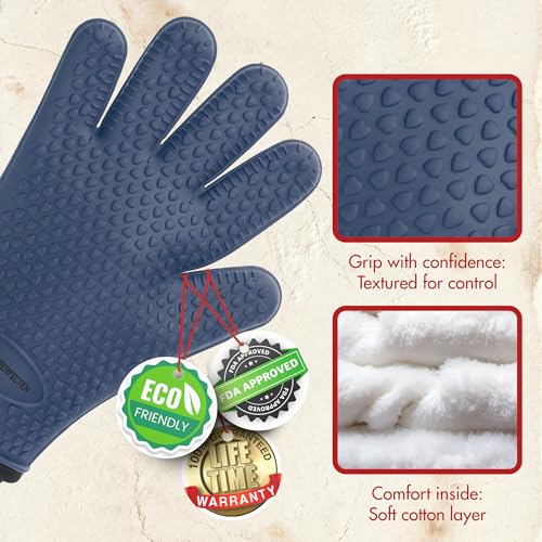 XL Silicone Griddle Gloves (Classic Navy / X-Large)