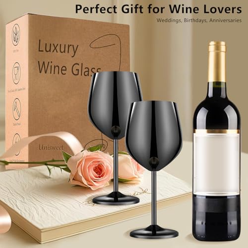 Unbreakable Stainless Steel Wine Glasses Set of 4 (4 Count)