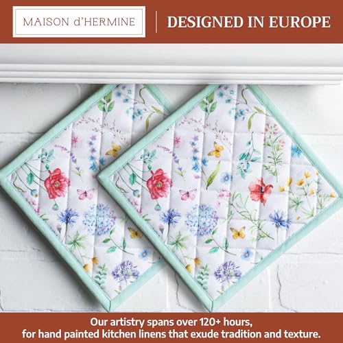 Pot Holders 100% Cotton Potholders (031 - Just Floral / 8" x 8" (Pot Holder Pack of 2))
