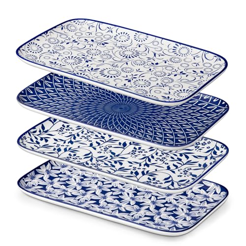 Porcelain Serving Trays for Party (Vintage Blue C)
