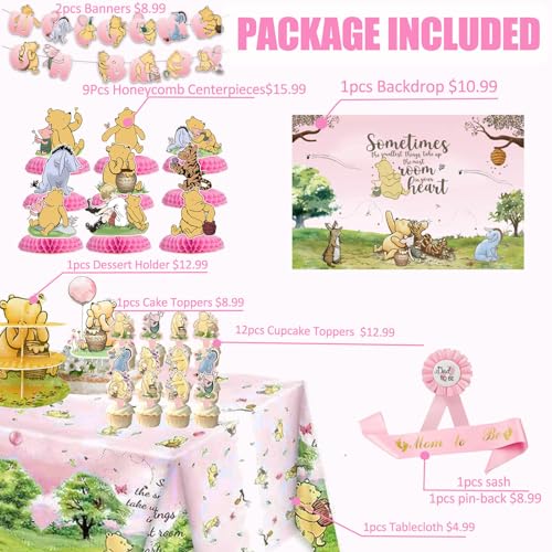 Pink Classic Winnie Baby Shower Decorations Kit