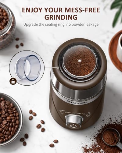 Electric Super Silent Blade Coffee Grinder (Coffee / 2 Bowl)