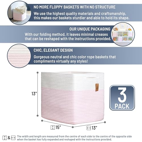 13x15x13 Kallax Storage Cubes (Off White & Mixed Pink / 15 x 13 x 13 (Kallax))