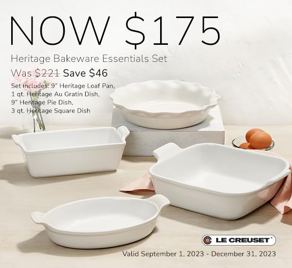 Stoneware 4 PC Heritage Bakeware Set (Sea Salt)