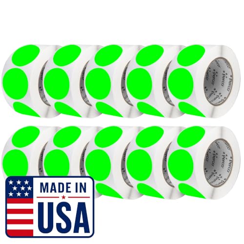 Neon Green Perforated Round Circle Dot Sticker 3 (Green - Neon / 3 Inch)
