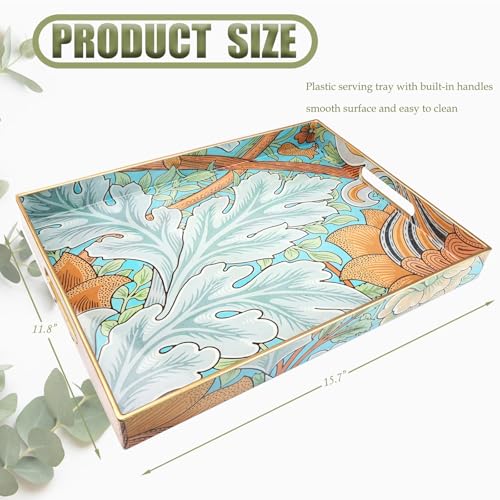 Plastic Serving Tray with Handles for Coffee Table (Multi E)