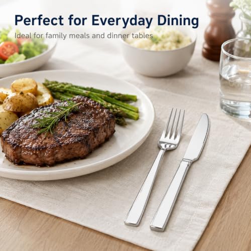 16 Piece Stainless Steel Dinner Knife and Fork Set for 8 (16-piece Set For 8)