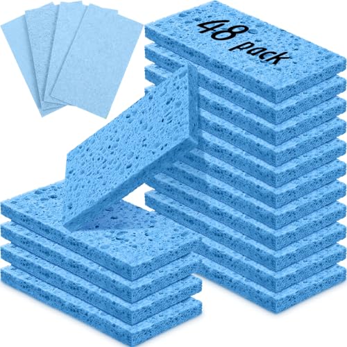 48 Pcs Sponges Bulk Sponges Kitchen Compressed Sponge (Blue)