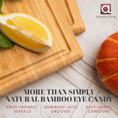 Chorus Bamboo Cutting Board Set with Juice Groove (Straight Chic Bamboo)