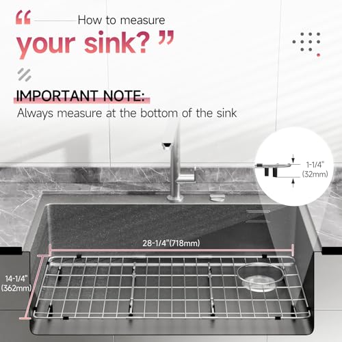 28-1/4" x 14-1/4" x 1-1/4" Stainless Steel Sink Rack for Bottom of Sink