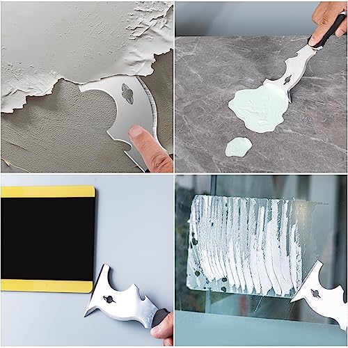 2-Pack 10-in-1 Putty Knife, Stainless Paint Scraper, Wood Tool (2" and 10 in 1 Putty Knife)