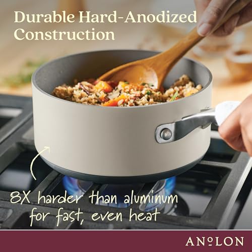 Achieve Hard Anodized Nonstick Cookware Pots and Pans Set (Cookware Set (9 Piece) / Silver)