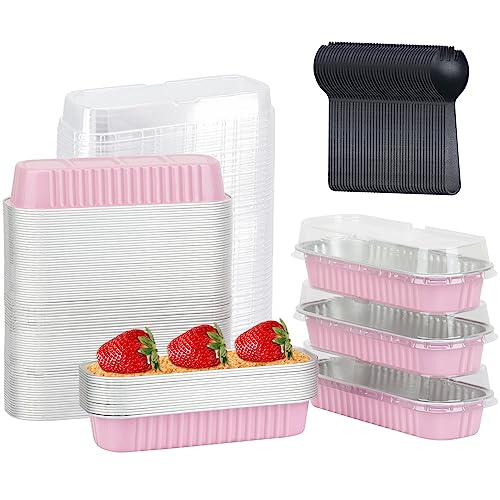 Mini Loaf Pans with Lids 100 Pack (6.8 Fl Oz)