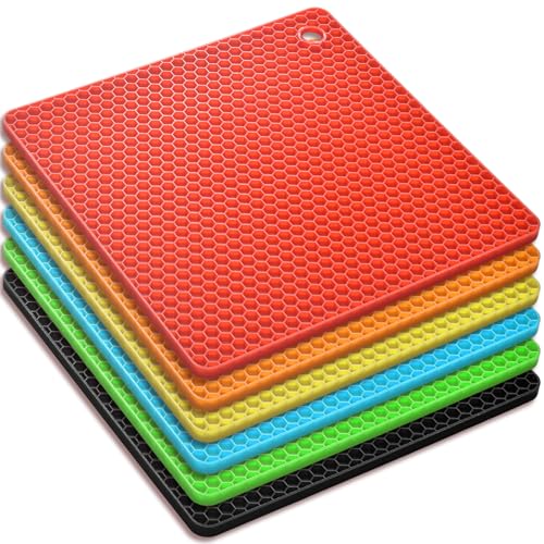 Silicone Square Trivets Mat (6 Count)