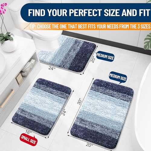 Bathroom Runner Rug 59x20 (59" X 20" / Airy Blue)