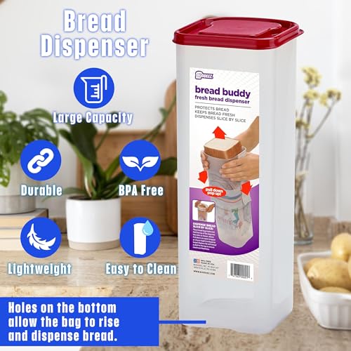 Bread Buddy Bread Box (Red / Pack of 1)