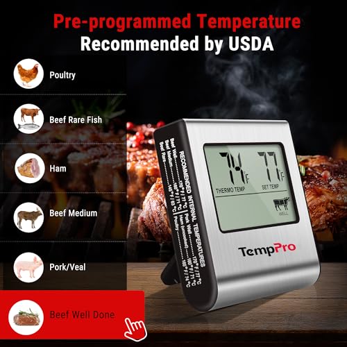 TempTrack Large LCD Digital Meat Thermometer for Cooking
