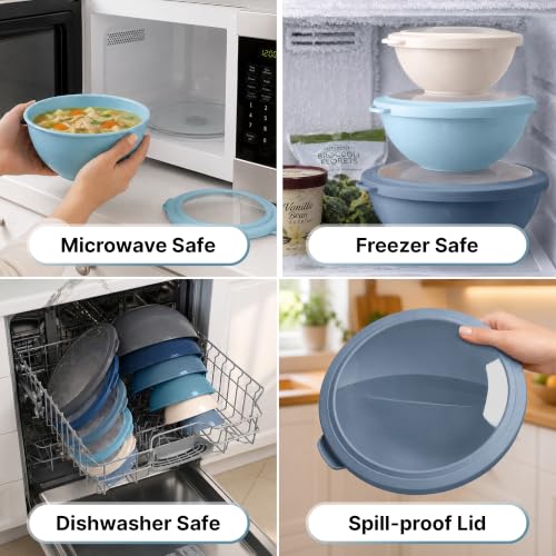 12 Piece Plastic Mixing Bowls with Leak (452.48 Count)