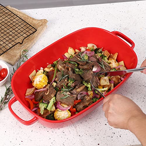 6 Quart Large Rectangular Baking Dish (6 quart Red)