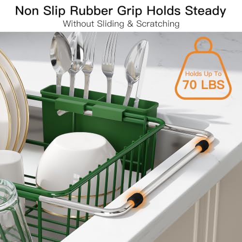 Green Dish Drying Rack in Sink (Green / For 12"-30"w Sink)