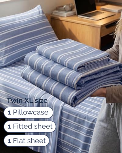 Twin XL 3 Piece Sheet Set (42 - Blue Stripes 3 / Twin XL)