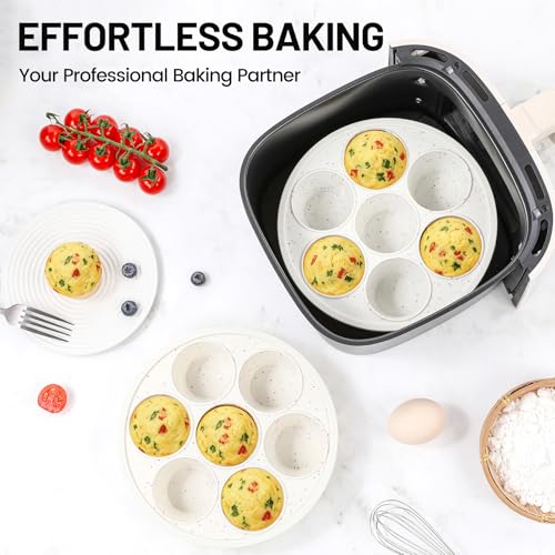Silicone Air Fryer Muffin Pan with Reinforced Frame (Standard: 7 Cups)