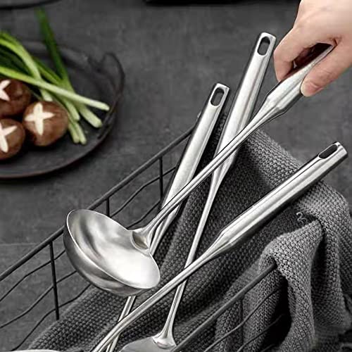 18 10 Stainless Steel Cooking Utensils Set 6 Pcs Metal Long Handle Kitchen Utensil