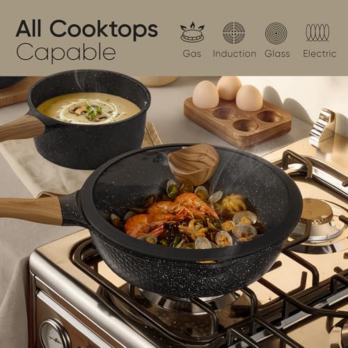 26pcs Nonstick Pots and Pans Set (Black / 26 Piece)