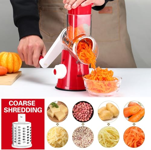 Cambom Rotary Cheese Grater Hand Crank Cheese Shredder for Fresh Cheese