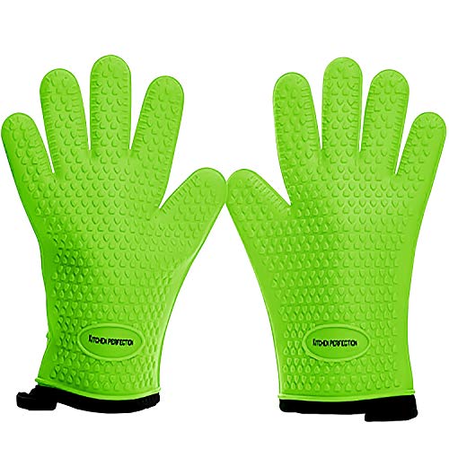 Silicone Smoker BBQ Gloves (Evergreen / One Size Fits Most)