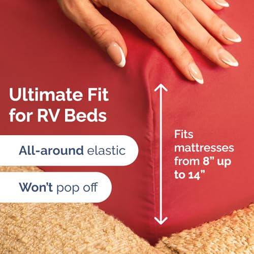 Short Queen Size 4 Piece Bed Sheet Set (27 - Red / Short Queen)