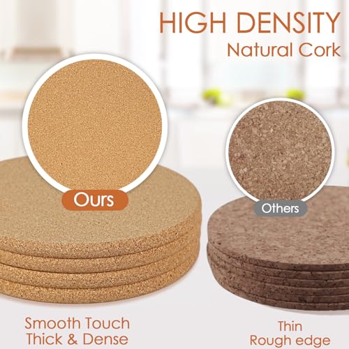 4 Pack Cork Trivets for Hot Dishes (07-9.5 Inch 4pcs Round)