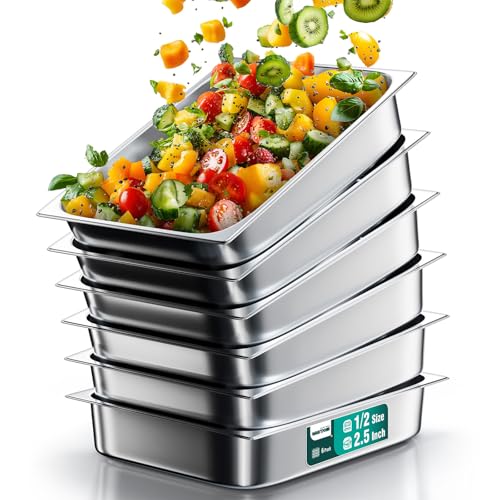 Stainless Steel Steam Table Hotel Pan Set 1 (2.5" Deep / 1/2 Size Thickened)