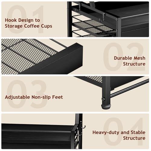 Coffee Syrup Rack Organizer (Black)