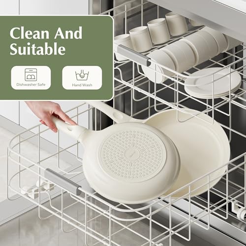 Ceramic Pan Nonstick (Beige / 11inch Frying Pan)
