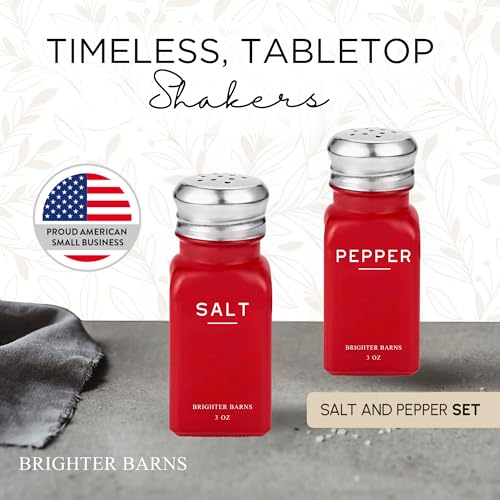 Red Salt and Pepper Shakers Set by Brighter Barns (Red)