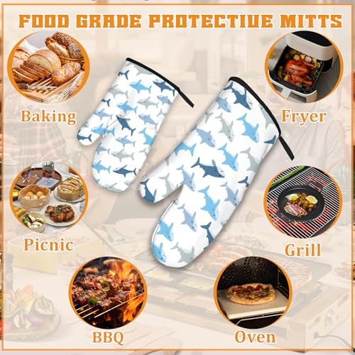 Cute Shark Oven Mitts and Pot Holders Set (4 Count)