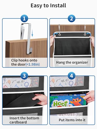 Over the Door Organizer for Bedroom (Black / 1 Pack (Standard))