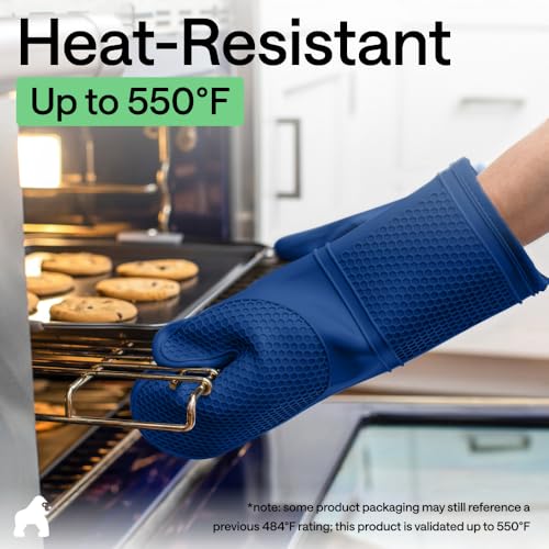 Silicone Oven Mitts (Blue / 14.5" Oven Mitts)