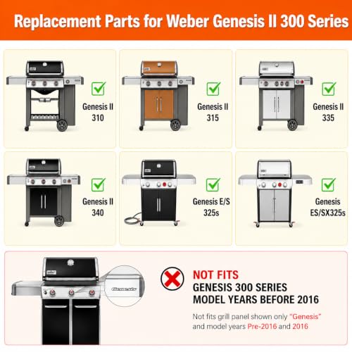 Genesis 2 Grill Parts for Weber Genesis ii 300 E (18.75" x 26.51" - 66095 66032 Genesis II LX 300)