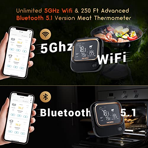 5GHz WiFi & Bluetooth 5.1 Meat Thermometer