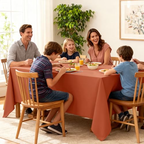 10 Pack Rust Tablecloths for Rectangle Tables (Rust / 60x102 In, 10 Pack)