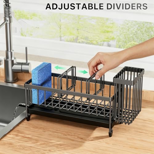 Sponge Holder for Kitchen Sink (Dark Grey - 9.25″)