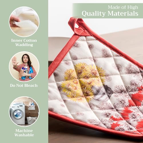 Pot Holders 100% Cotton Potholders (109 - Bagatelle / 8" x 8" (Pot Holder Pack of 1))