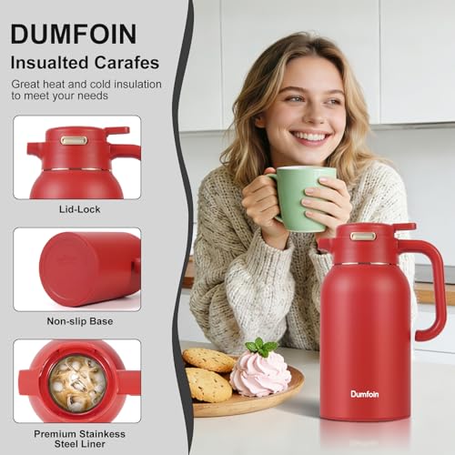 68 Oz Thermal Coffee Carafe (67.6 Ounces / Red/Red)