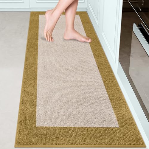 Kitchen Runner Rug 24" x 70" for Hallway (Gold / 24" X 70")