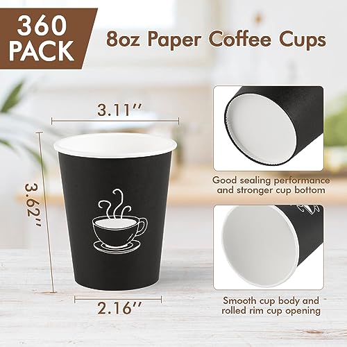 8 oz Paper Coffee Cups (360 Count (Pack of 1,8oz))