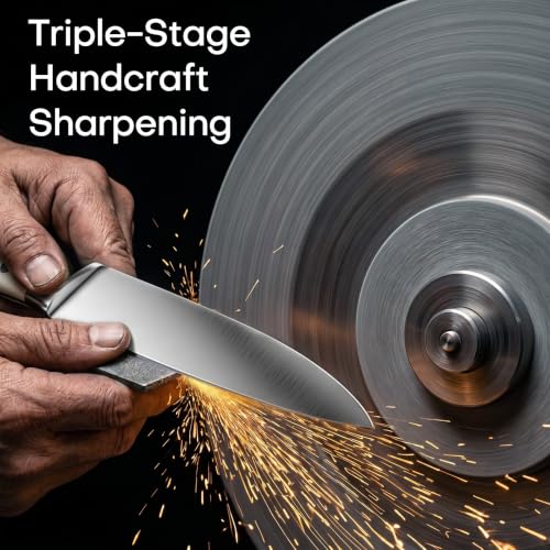 Upgraded Knife Set High Carbon Stainless Steel Ultra Sharp Blade Ergonomic Handle (15 Count)